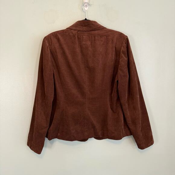 Pierre Cardin Coat Womens 10 Career Office Stretch Corduroy Blazer Jacket Brown - Picture 2 of 9